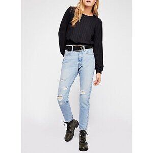 Levi's 501 Skinny Jeans 24‎ Distressed High Rise Concealed Button Fly Humble Pie